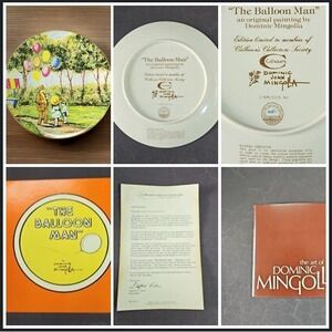 Dominic Mingolla Balloon Man Plate 1979 Calhouns Limited Edition Art VTG‎
